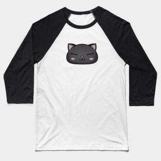 Cute Black Cat Face Baseball T-Shirt